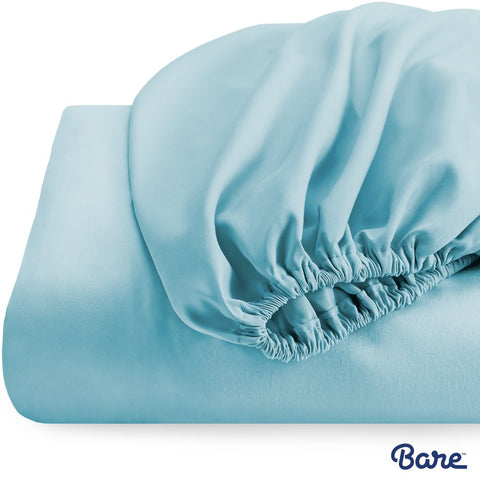 Image of Fitted Bottom Sheet Premium 1800 Ultra-Soft Wrinkle Resistant Microfiber, Hypoallergenic, Deep Pocket (Twin - 1 Pack, Light Blue)