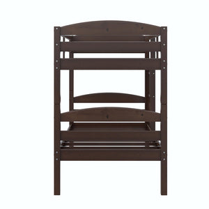 Better Homes & Gardens Leighton Solid Wood Twin-Over-Twin Convertible Bunk Bed, Mocha