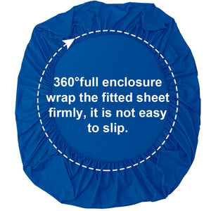 1800 Thread Count Brushed Microfiber Fitted Sheet with 15" Pocket, Twin, Royal Blue