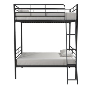 Mainstays Convertible Twin over Twin Metal Bunk Bed, Black