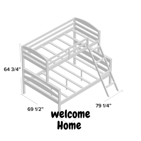 Image of Homemade Twin over Full Solid Wood Standard Bunk Bed