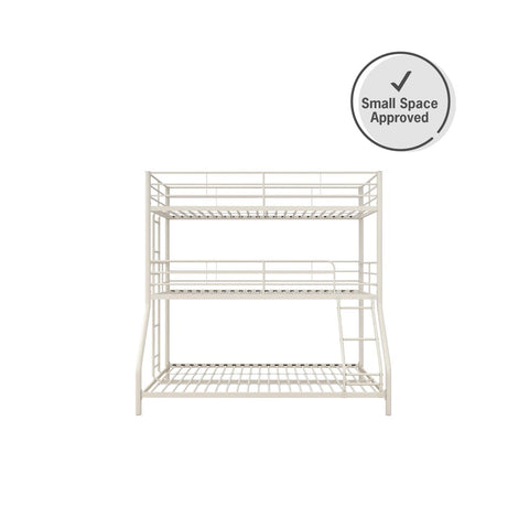 Image of DHP Everleigh Kids' Triple Bunk Bed, Twin over Twin over Full, off White