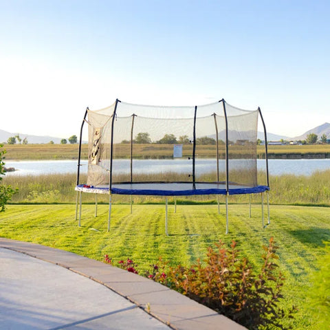 Image of Skywalker 17' Oval Backyard Trampoline with Safety Enclosure