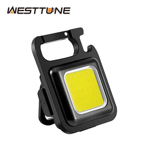 "Rechargeable Mini LED Flashlight with COB Glare and USB Charging - Perfect Keychain Light for Emergency Situations, Camping, and Hiking - by Westtune"