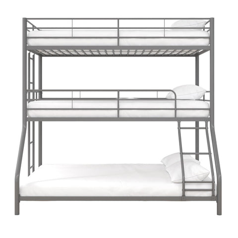 Image of "Silver Twin over Twin over Full Everleigh Kids' Triple Bunk Bed by DHP"