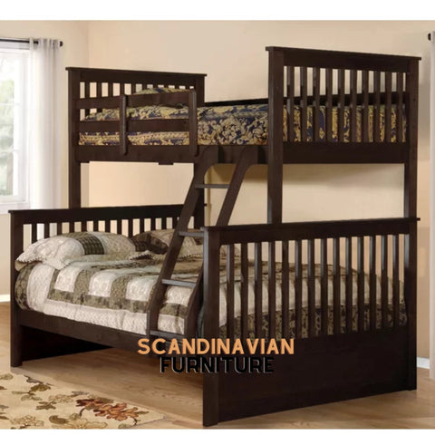 Image of "Solid Wood Twin over Full Bunk Bed - Standard Size - Handmade"