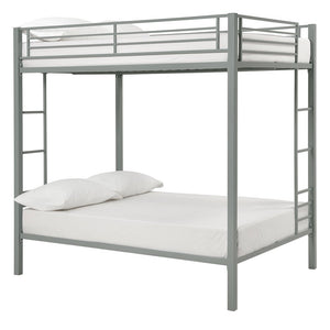 DHP Sidney Full over Full Metal Bunk Bed, Silver