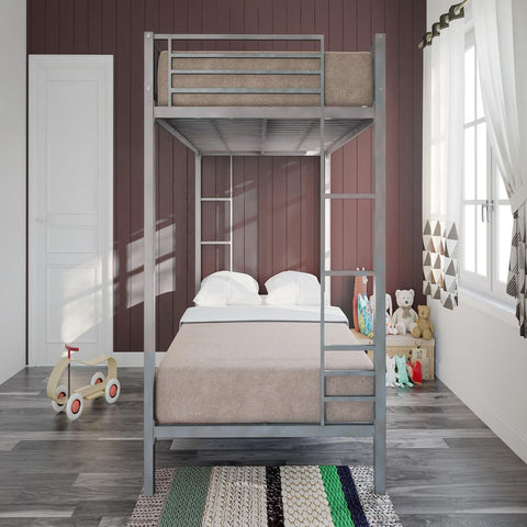 Image of DHP Sidney Full over Full Metal Bunk Bed, Silver
